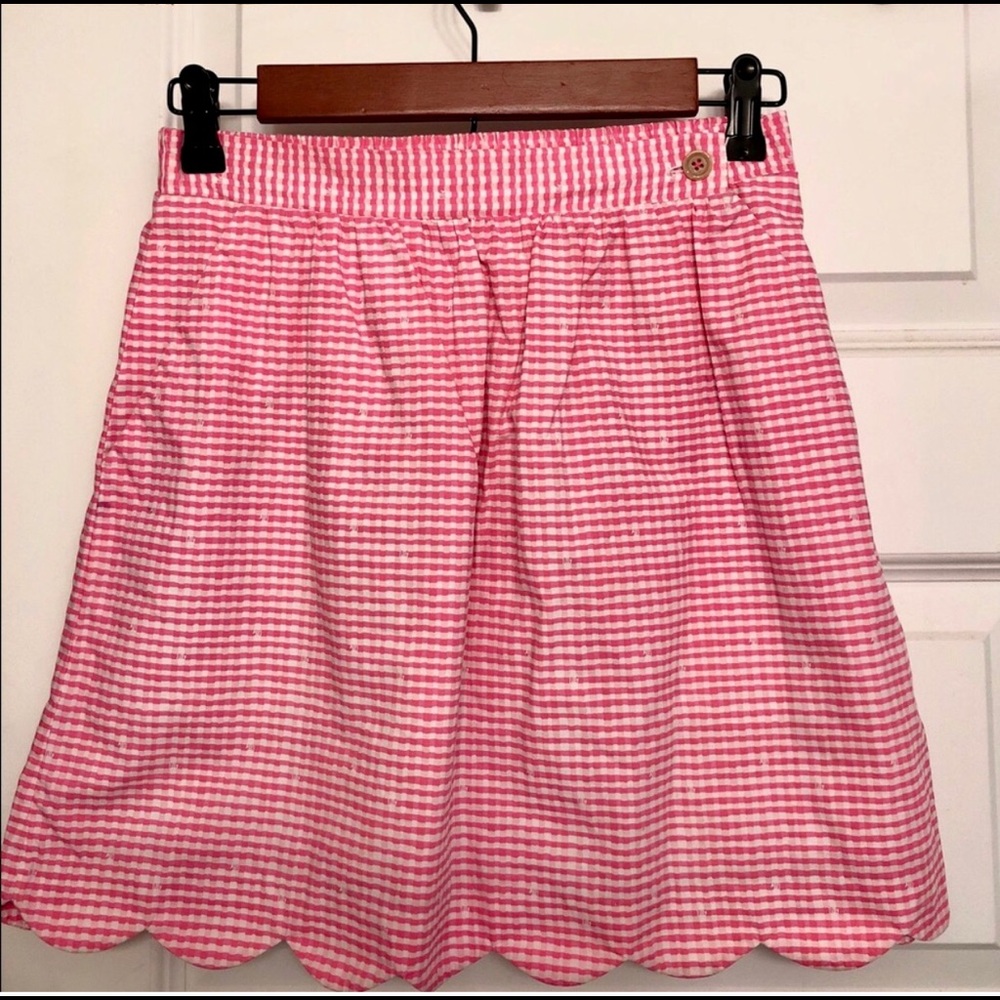 Lilly Pulitzer gingham Scalloped Skirt